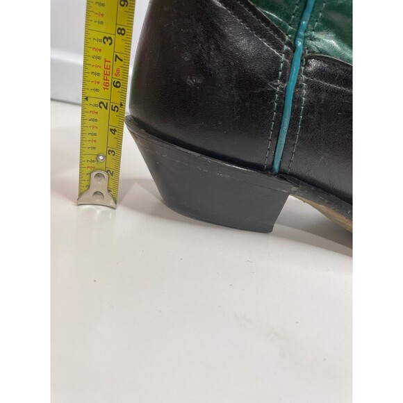Code West Women’s Size: 9 M Teal Green Leather Cowboy Boots USA Vintage - Picture 16 of 16